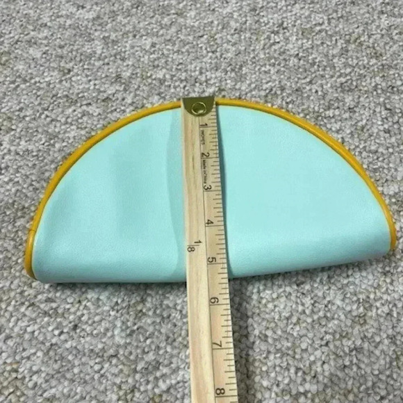 Philosophy Toiletry Cosmetic Makeup Bag Blue with Yellow Trim 9'X5.5 - Picture 3 of 5